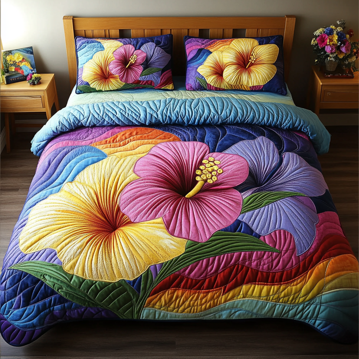 Aloha Blossom 3-delad Klädd Sängklädesset