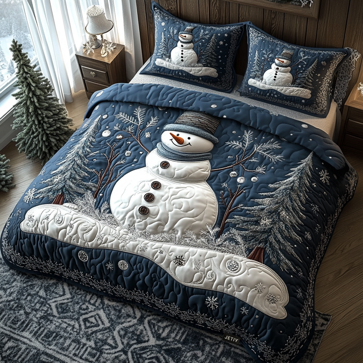 Mysig jul 3-delad quiltad sängkläder set