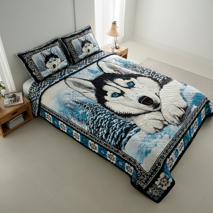 Arktisk Husky Dröm 3-delat Sängklädset