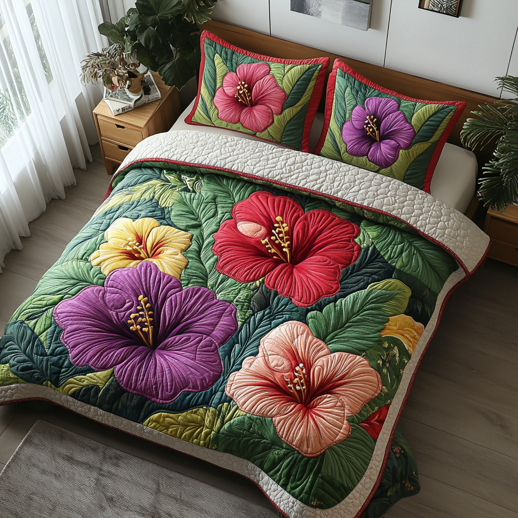 Hibiskus 3-delat Sängkläder Set