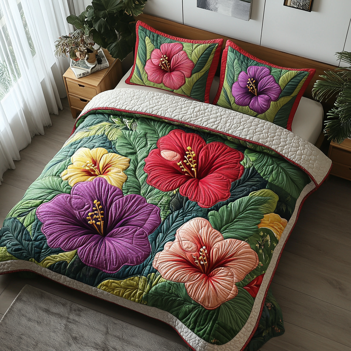 Hibiskus 3-delat Sängkläder Set