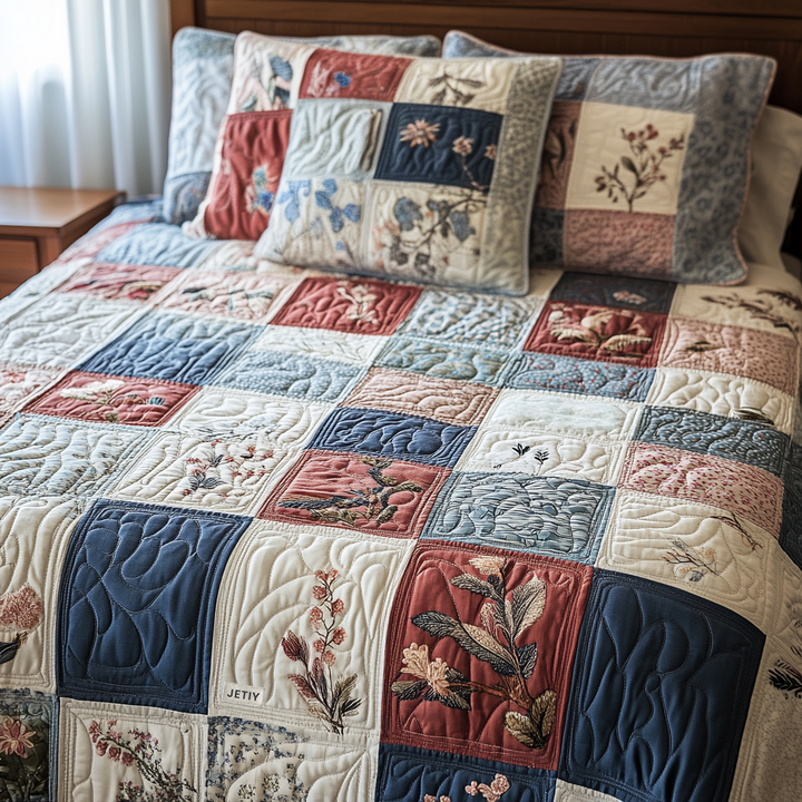 Homestead Comfort 3-delad quiltad sängklädesuppsättning