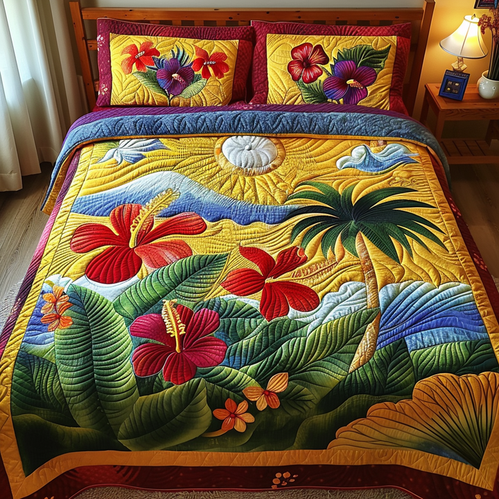 Hibiskus 3-delat Sängkläder Set