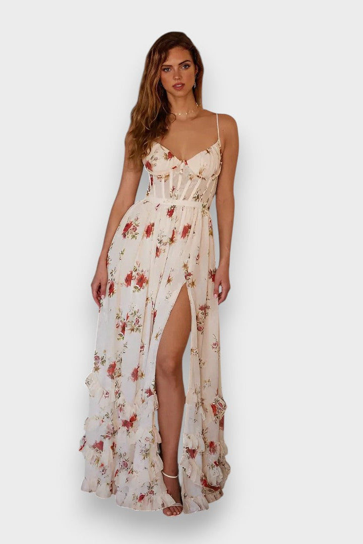 Sónia - Blommönstrad midiklänning