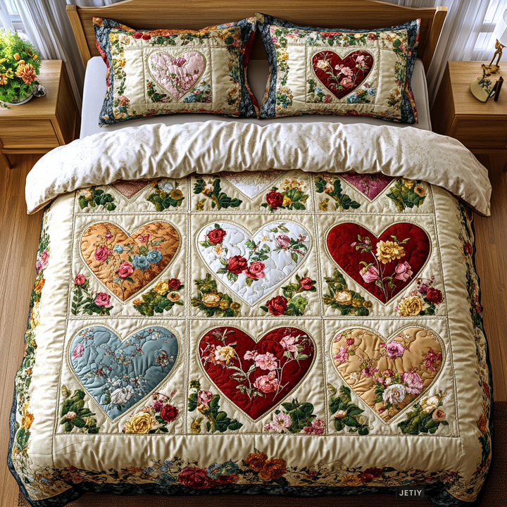 Patchwork Hjärtan 3-delad Klädesset