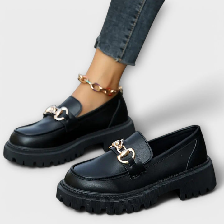 Kvinnors Plateau Loafer Skor med Häxstil
