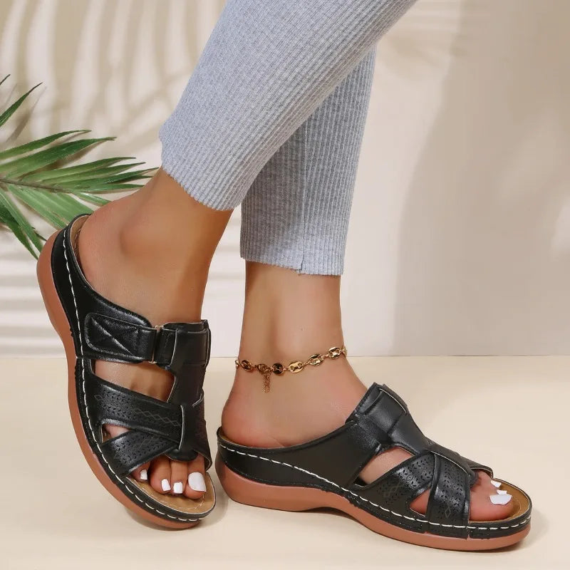 Gaia™ | Kvinnors Vintage Ortopediska Klacksandaler