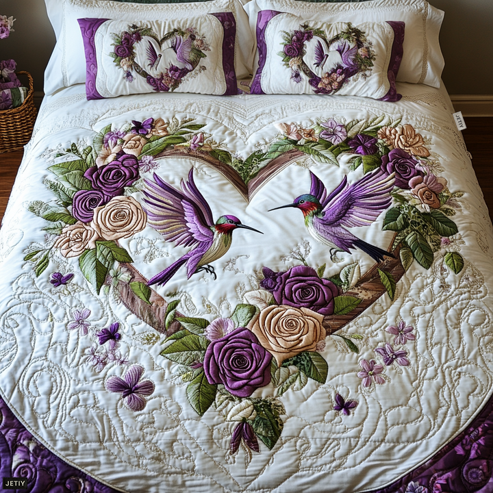 Petal Pair 3-delat quiltat sängkläder set
