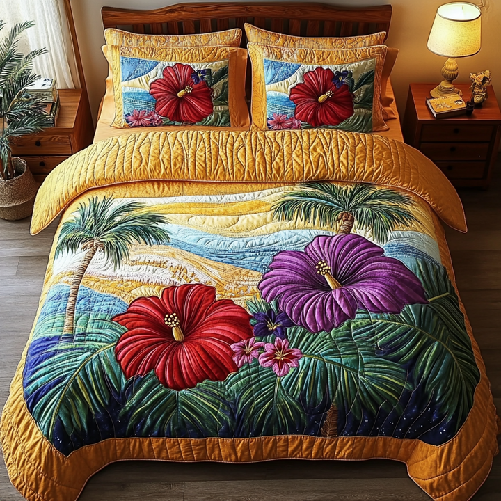 Hibiskus 3-delat Sängkläder Set