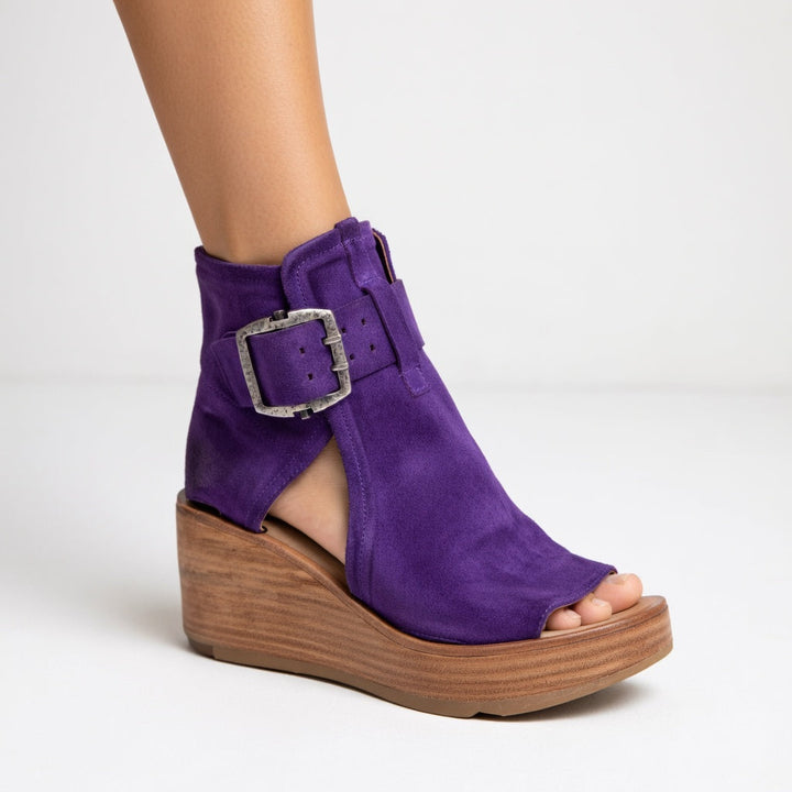 Sarah™ — Modernt stiliga öppna tå kilklack boots