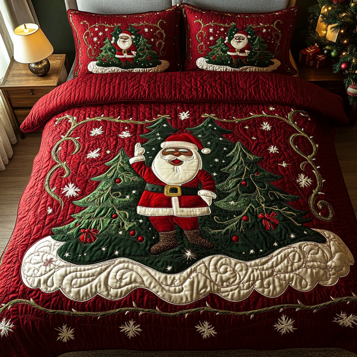 Santa Workshop Wonder V2 3-delad quiltad sängöverkast