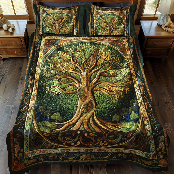 Vibrant Tree of Life 3-delad quiltkuddset