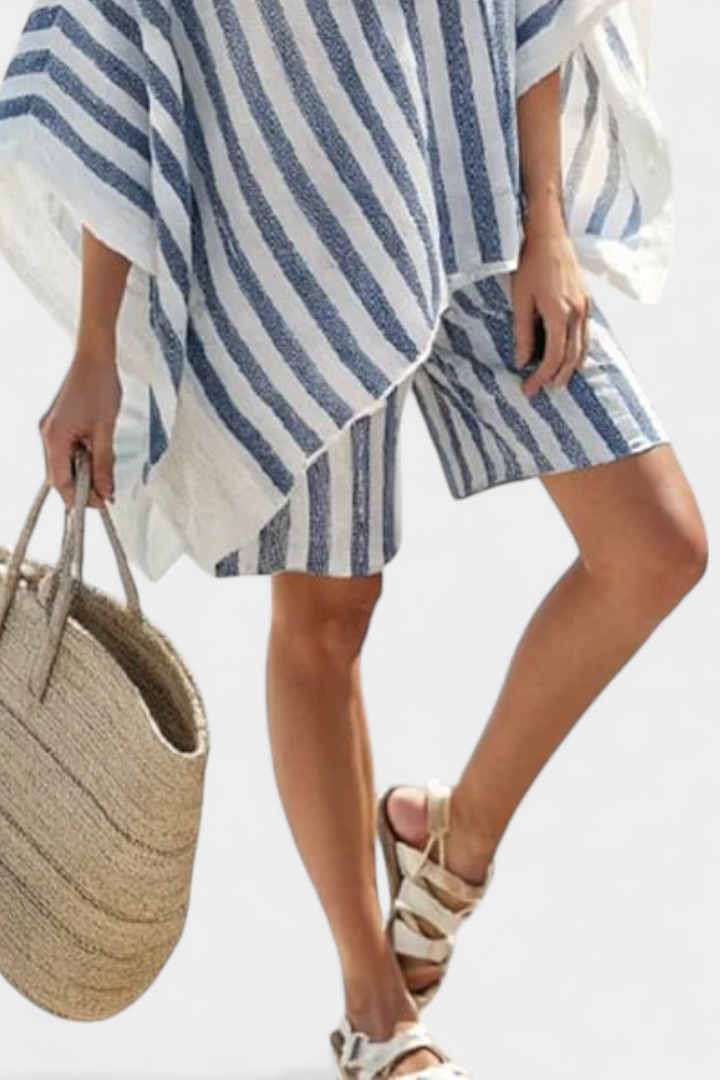Salomé - Randig Set Blus och Shorts