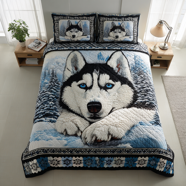 Arktisk Husky Dröm 3-delat Sängklädset